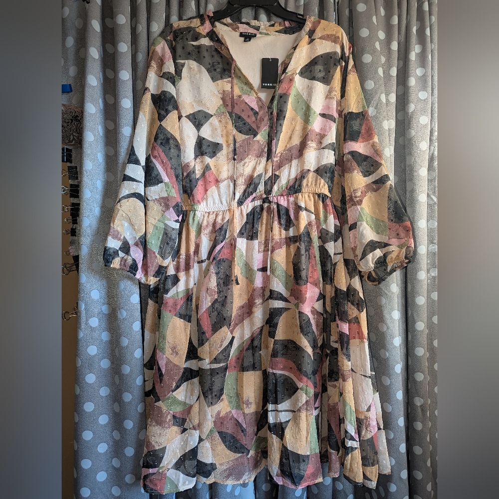 Torrid Mini Clip Dot Front Dress 3x/22-24 - Picture 4 of 13